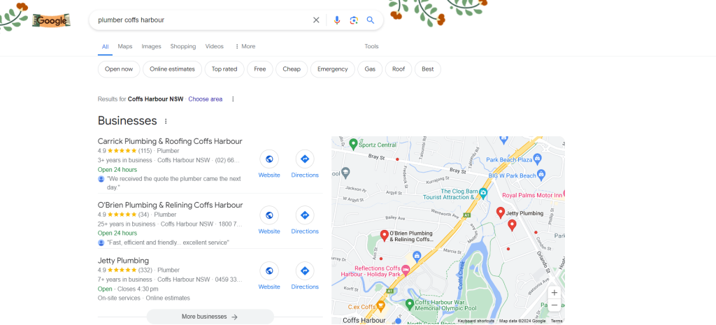example local pack serp seo 
